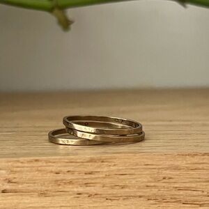 Me&Ro 10K Gold Flattened Rings (Set of 3)